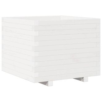 Berkfield Home Garden Planter White 60x60x49.5 cm Solid Wood Pine