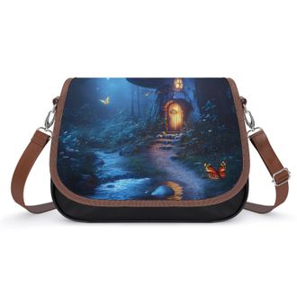 Generic Mushroom House Crossbody Bags for Women Shoulder Messenger Bag Purse Handbags