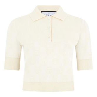 Philipp Plein Truien & Vesten, Dames, Beige, XS, Wol, Pullover Polo-Neck SS Monogram