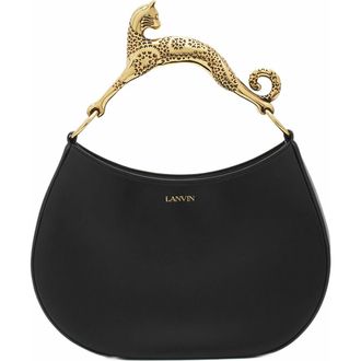 Lanvin Hobo Cat Leather Bag in Black at Nordstrom