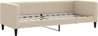 vidaXL Sof&aacute; Cama Sin Colch&oacute;n Tela Crema 80x200 Cm Vidaxl