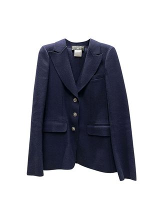 Chanel Navy Blue Classic Wool Blazer Size XS