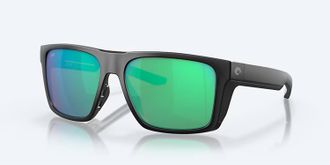 Costa Unisex Lido Polarized Sunglasses In Matte Black Green Mirror