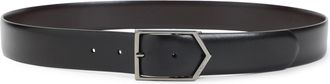 Canali Black Leather Reversible Belt-Uomo