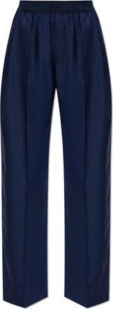 Kenzo Wollen Wijde Pijpen Broek - Dames - Wijde Broeken - Blauw - S - Wol - Broeken