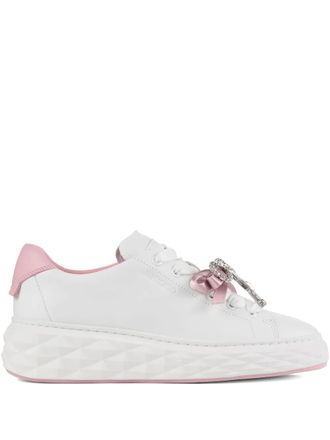 Jimmy Choo London Sneakers Diamond Light Maxi F con cristalli - Bianco