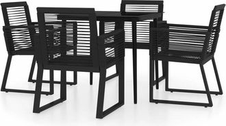 vidaXL Juego De Comedor De Jard&iacute;n 5 Piezas Negro Vidaxl