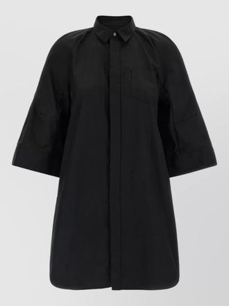 sacai poplin pleated shirt dress