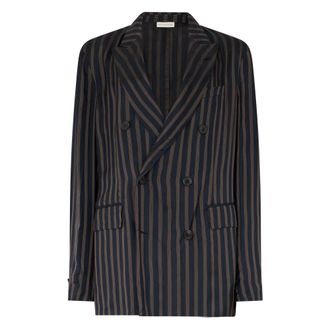 Dries Van Noten Blazers, male, Blue, Size: L Soft cupro blazer