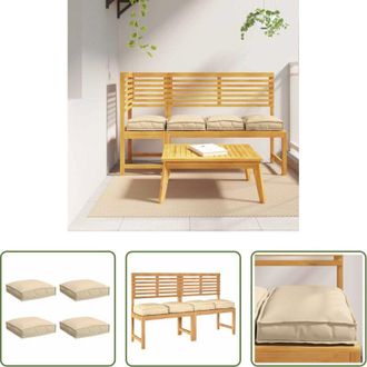 vidaXL Cuscino impermeabile - Cuscino 4 pcs Beige 40 x 40 x 8 cm Tessuto Oxford