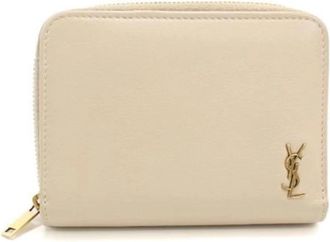 Saint Laurent Pre-owned Vintage Bi-fold Wallet - Dames - Vintage Accessoires - Beige - ONE Size - Leer - Vintage