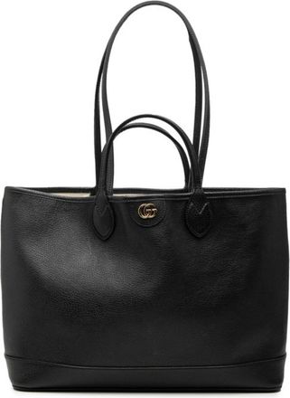 Gucci Black Leather Handbag Tote Bag (Pre-Owned)