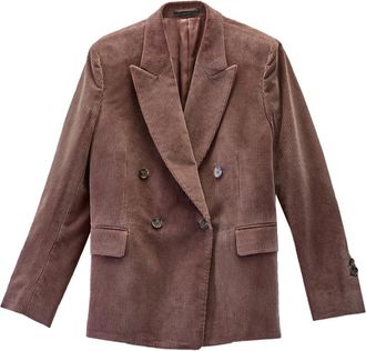 Paul Smith Blazers, female, Brown, XS, Giacca Doppio Petto Velluto Coste