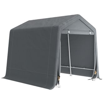 OEM Carpa De Jard&iacute;n Para Bicicletas Con Marco De Metal 2 Puertas Con Cremallera Impermeable Anti-uv 2,4x2x2 M Gris Oscuro
