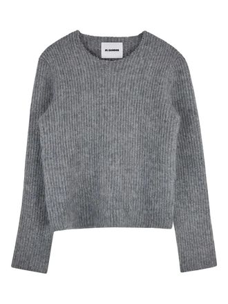 Jil Sander ribbed-knit crew-neck sweater - men - Fabric - 48 - Grey