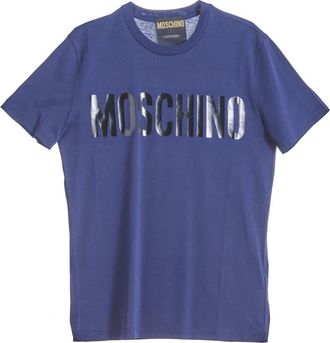 Moschino Iconisch Blauw T-shirt - Heren - T-shirts - Blauw - S - Katoen - Tops