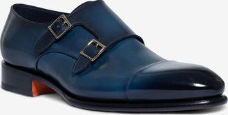 Santoni Derbys mit doppelter Schnalle aus Leder