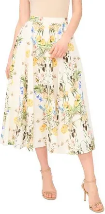 Ted Baker Linen Blend A-Line Midi Skirt in Ultra White at Nordstrom Rack, Size 10