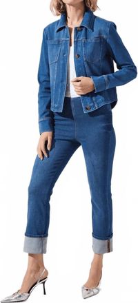 Lyss&eacute; Womens Boyfriend Jean In Midwash