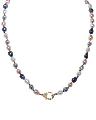 Margo Morrison Vermeil 0.57 Ct. Tw. Diamond & Pearl Necklace