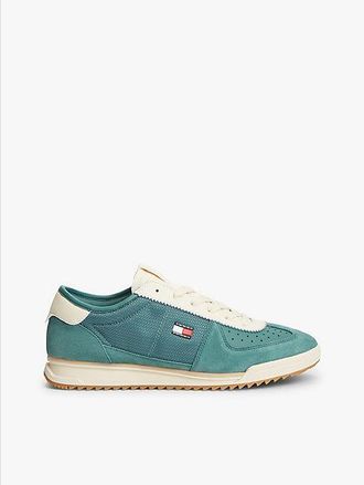 Tommy Hilfiger Retro Leather Mixed Texture Serrated Trainers