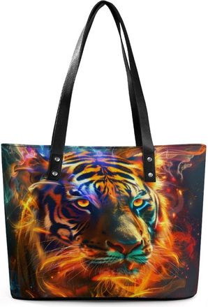 Generic Fire Tiger Tote Bags for Women Cute Shoulder Purses Handbags
