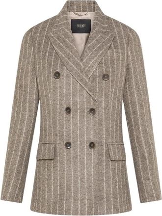 Seventy Giacca doppiopetto in flanellina misto lana - Dames - Blazers - Grijs - 2XS - Wol - Jassen