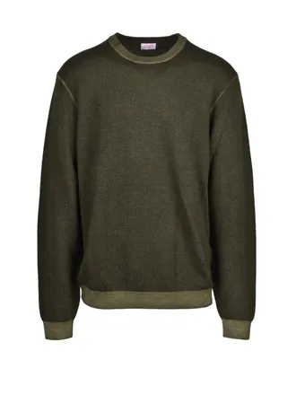 Sun 68 Green Merino Wool Crewneck Sweater