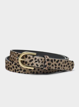 Simons Womens Spotted pony hair leather belt