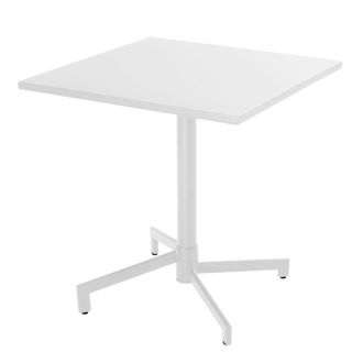 Oviala Mesa cuadrada de jard&iacute;n tipo bistr&oacute; con tapa plegable blanca