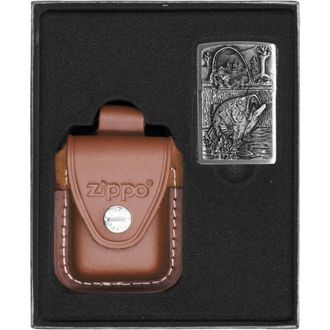 OEM Juego De Regalo De Encendedores Zippo Con Emblema De Pesca N.&deg; 2