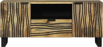 Berkfield Home TV Cabinet - 105 x 33.5 x 46 cm, Made from Solid Mango Wood in Brown | Size: 105 x 33.5 x 46 cm