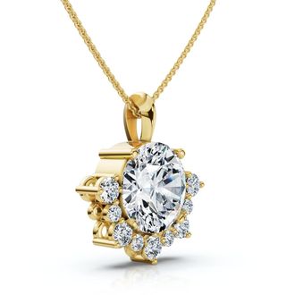 Pompeii3 Certified 3.25Ct Diamond Pendant 14k Gold 18 Womens Necklace Lab Grown FG/VS