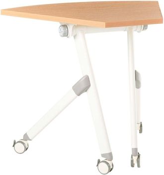 Beliani Folding Office Desk Brown Metal Frame MFC Tabletop 90 x 64 cm Foldable Portable Mobile Table with Casters Modern Design BENDI