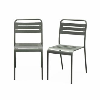 Sweeek Silla de jard&iacute;n de acero, juego de 2