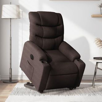 vidaXL Vidaxl - Sill&oacute;n El&eacute;ctrico Reclinable Elevable De Tela Marr&oacute;n Oscuro