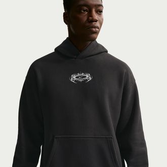 Nike Mens Solo Swoosh Pullover Hoodie in Black | IQ1002-045