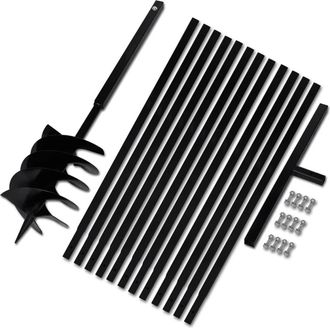 vidaXL Taladro De Tierra Con Mango 200 Mm Con Tubo De Extensi&oacute;n 13 M Acero Vidaxl