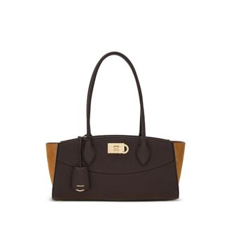 Ferragamo Brown Studio Soft Medium Shoulder Bag