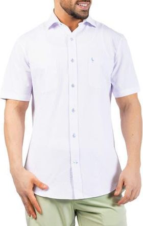 Tailorbyrd Seersucker Short Sleeve Button-Up Shirt in White at Nordstrom Rack, Size Xx-Large