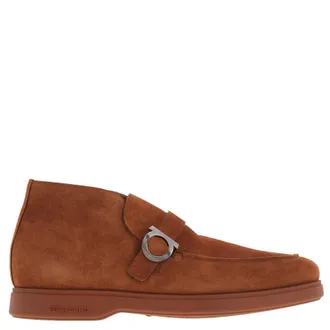 Ferragamo Gancini Buckle Desert Boots, Size 9 E
