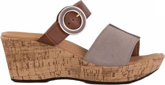 Naot Womens Breezy Wedge Sandals In Stone Nubuck/caramel