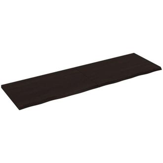 vidaXL Encimera de baño madera tratada marrón oscuro 200x60x(2-4) cm Vidaxl