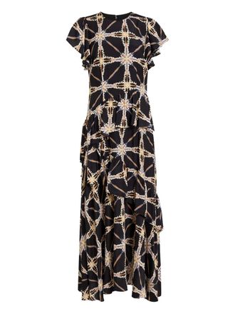 Marie Oliver Quinby ruffled tiered midi dress - Black