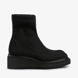 Pedro Garcia Womens Sorina Stretch Wedge Boot In Black