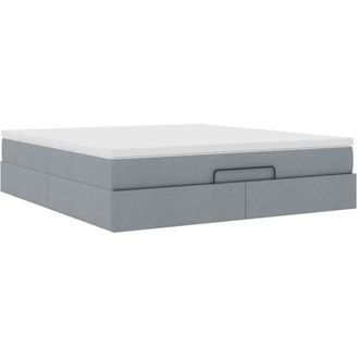 vidaXL Vidaxl - Estructura De Cama Otomana Colch&oacute;n Tela Gris Claro 180x200cm