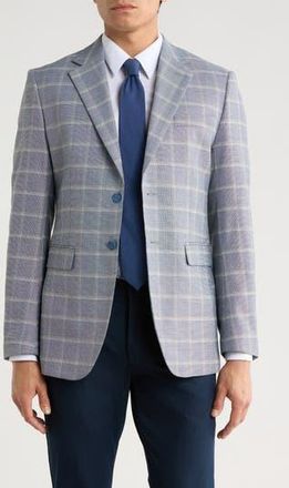 Elie Tahari Slim Fit Tonal Windowpane Plaid Blazer in Blue at Nordstrom Rack, Size Xx-Large