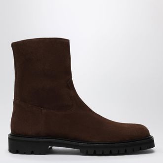Vinny&rsquo;s Moto ankle boots in brown suede