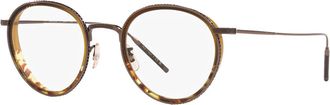 Oliver Peoples Mens 48mm Antique Gold Espresso Opticals