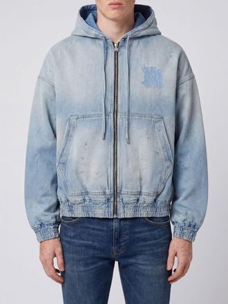 Amiri Felpa con cappuccio in denim di cotone